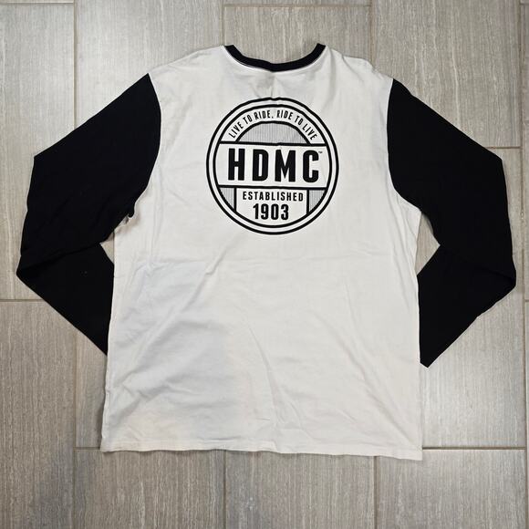 Harley-Davidson Men's Lightning Bolt Slim Fit Baseball Tee 3XL, White 96232-18VM - Picture 8 of 10